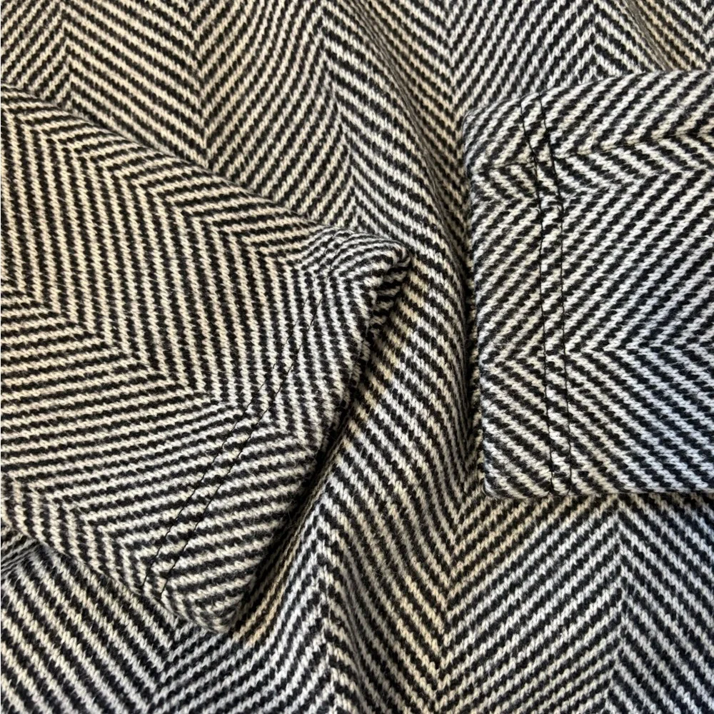 J. Crew Funnelneck Black Herringbone Pullover Sweater Women’s size Medium